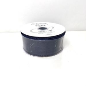 Navy Blue Burlap Ribbon 38mm