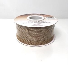 Natural Hessian Ribbon 50mm