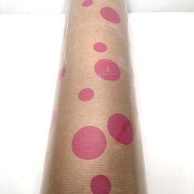 Kraft Paper Pink Dot 125m