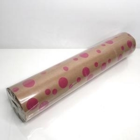 Kraft Paper Pink Dot 125m