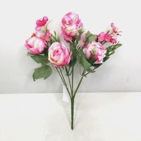 48 x Cerise Rose And Hydrangea Bush 28cm