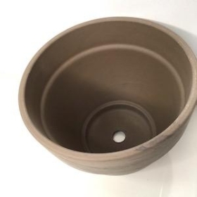 Grey Rounded Terracotta Pot 17cm