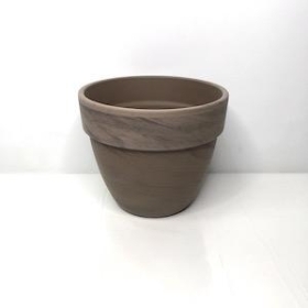 Grey Rounded Terracotta Pot 17cm