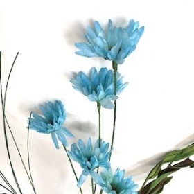 Pale Blue Daisy Spray 53cm