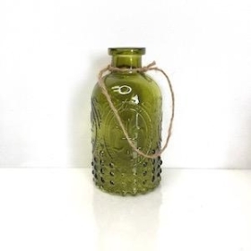 Moss Green Hanging Bottle Vase 13cm
