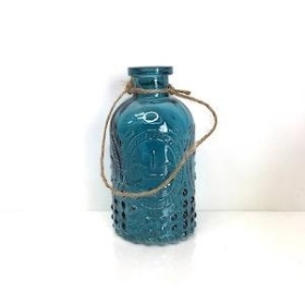 Blue Hanging Bottle Vase 13cm