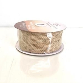 Natural Wired Hessian Ribbon 50mm 