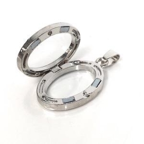 Diamante Silver Oval Charm 3cm