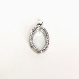 Diamante Silver Oval Charm 3cm