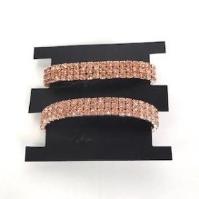 Rose Gold Diamante Bracelet x 2