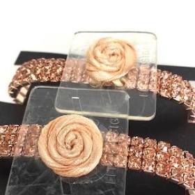 Rose Gold Diamante Bracelet x 2
