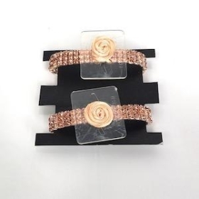 Rose Gold Diamante Bracelet x 2