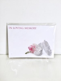 Florist Cards In Loving Memory x 6 Pink
