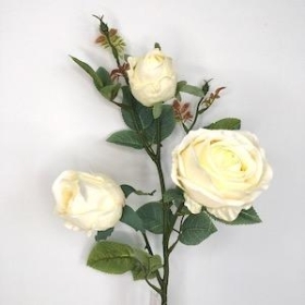 Cream Rosebud Spray 75cm