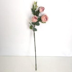 Vintage Pink Rosebud Spray 75cm