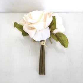 Light Peach Open Rose Bundle 24cm