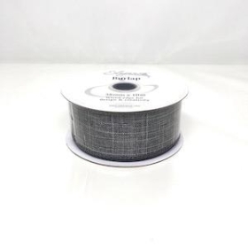 Grey Burlap Ribbon 38mm