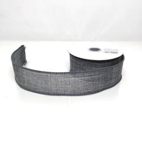 Grey Burlap Ribbon 38mm