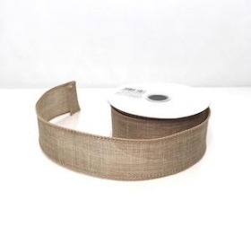 Natural Wired Burlap Ribbon 38mm