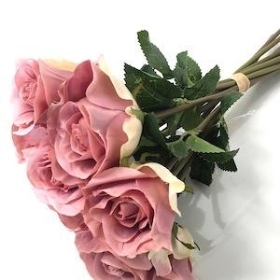 Vintage Pink Rose Bundle 34cm