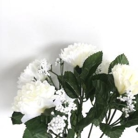 Ivory Carnation Bush 27cm