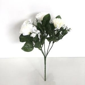 Ivory Carnation Bush 27cm