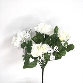 Ivory Carnation Bush 27cm