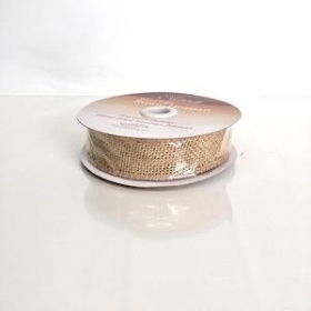 Natural Wired Hessian Ribbon 32mm 