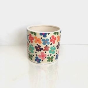 Flowery Ceramic Pot 10cm