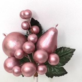 Rose Gold Apple And Pear Pick 16cm