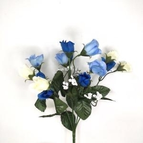 Blue Ivory Mini Rosebud Bush 32cm