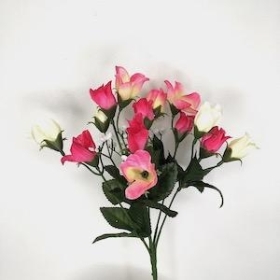 Cerise Pink Mini Rosebud Bush 32cm