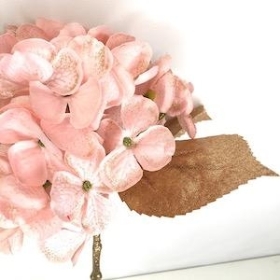 Light Pink Glittered Hydrangea 45cm