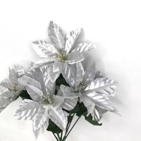 Silver Poinsettia Bush 29cm
