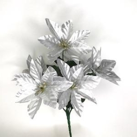 Silver Poinsettia Bush 29cm