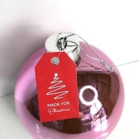 Pink Shiny Bauble 20cm