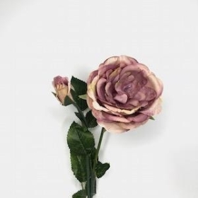 24 x Vintage Purple Rose 42cm