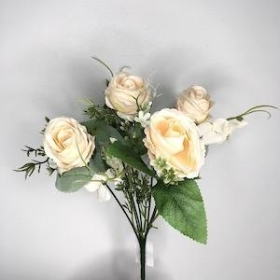 36 x Ivory Rose And Hydrangea Bush 31cm