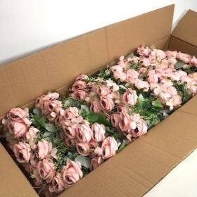 36 x Vintage Pink Rose And Hydrangea Bush 28cm