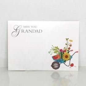 Grandad Wheelbarrow Florist Cards x 6