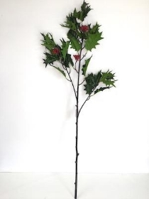 Green Holly Branch 115cm