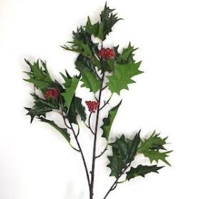 Green Holly Branch 115cm