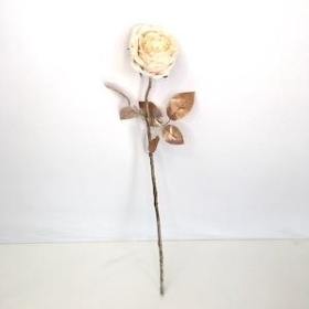 Cream Glittered Rose 56cm