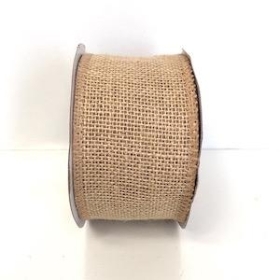 Natural Wired Hessian Ribbon 70mm 