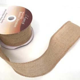 Natural Wired Hessian Ribbon 70mm 