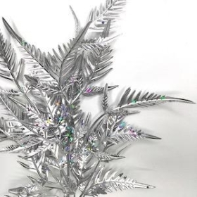 Silver Metallic Fern Spray 47cm