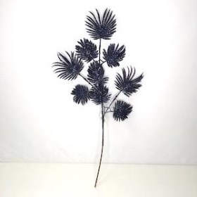 Navy Glittered Fan Palm 72cm