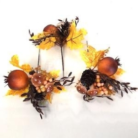 Autumn Mushroom And Pinecone Pick x 3