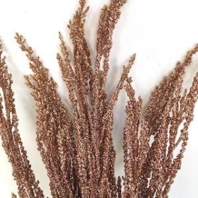 Rose Gold Glitter Wheat Bush 37cm