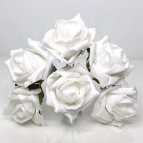 White Foam Rose 6cm x 6